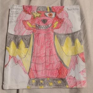 Red and Yellow Illustrated Character Art